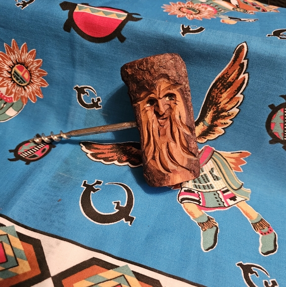 Hand Carved Folk Art Corkscrew - Picture 1 of 4